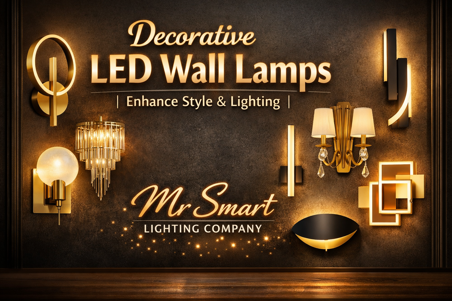 Decorative LED wall lamps in modern and luxury designs enhancing interior style and ambient lighting by Mr Smart Lighting Company.