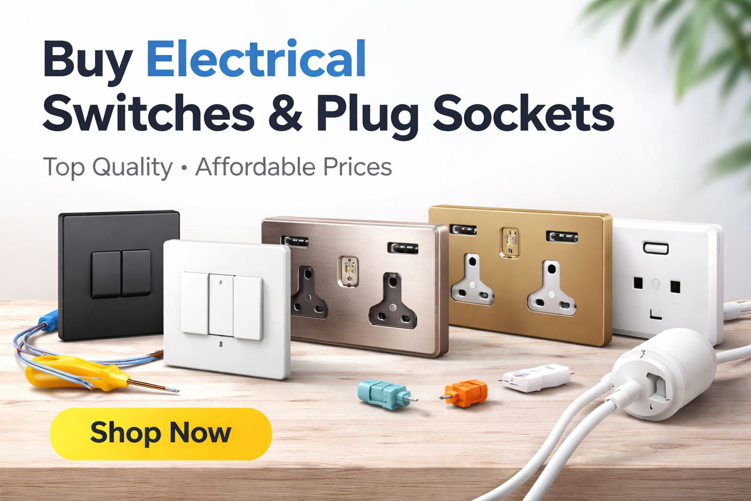 LED compatible switches and plug sockets for smart homes